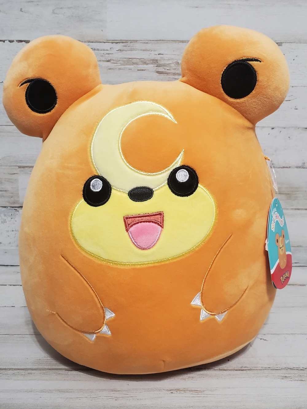 Squishmallows Orange and Yellow Teddiursa 14 Inch Plush Pokemon